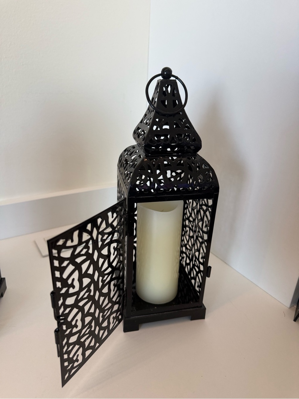 Black Decorative Metal Lantern - Home Accents - Picture 3 of 4